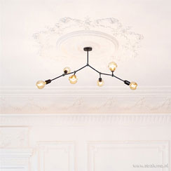 Tranquil Dawn | play | Plafondlamp geheel zwart 6-lichts armen Tranquil Dawn | play | Plafondlamp geheel zwart 6-lichts armen